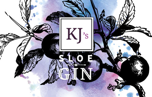 Sloe Gin label graphic design