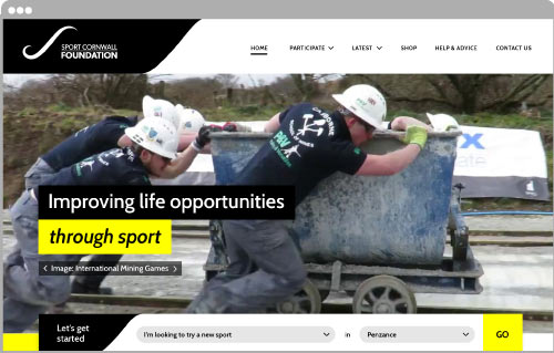 Sport Foundation Cornwall website design and build
