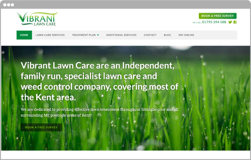 Vibrant Lawn Care website design and build