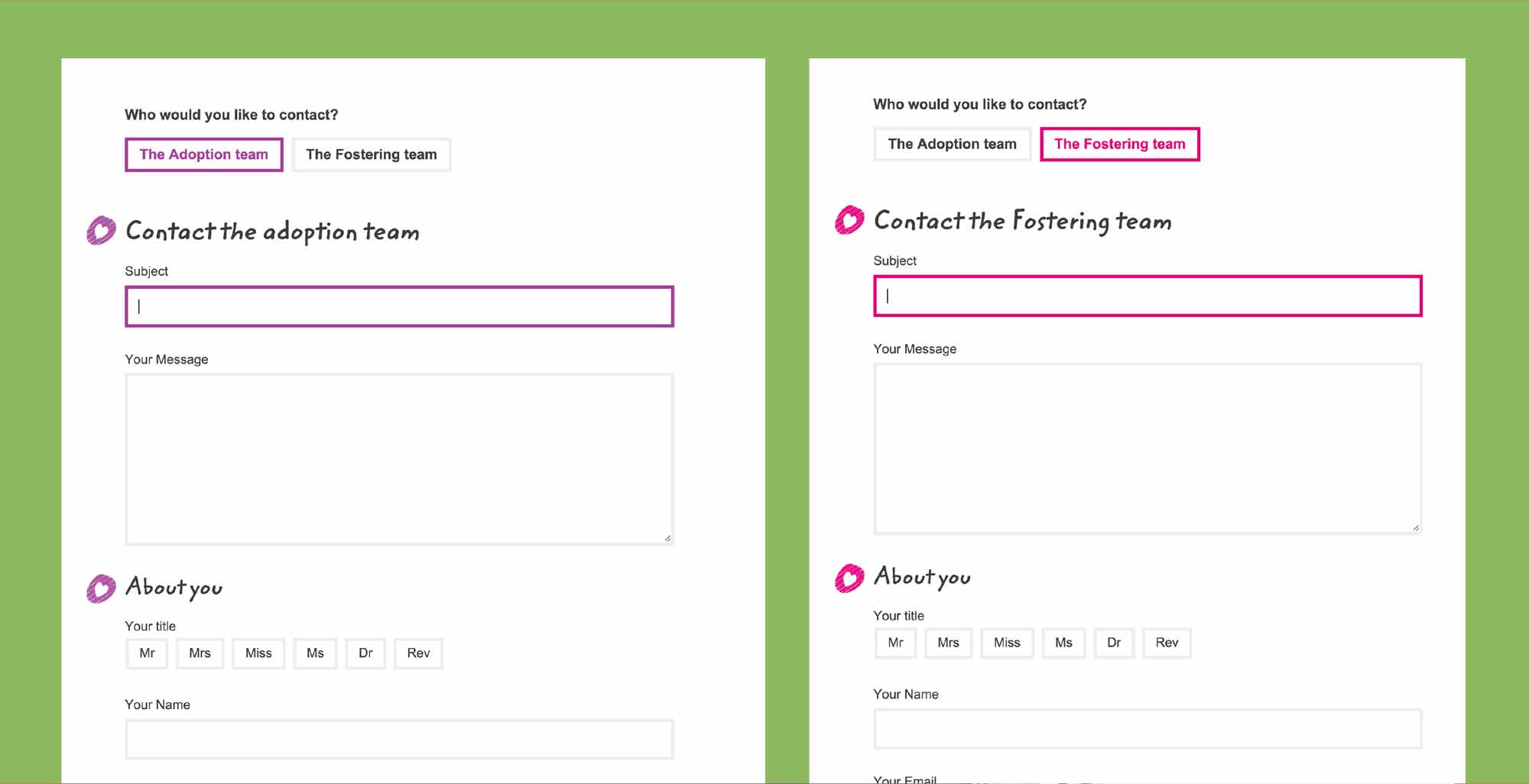 Clarity in contact forms by freelancer Geoff Muskett