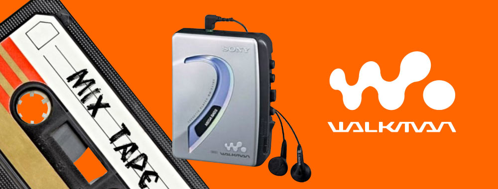 Sony Walkman tape player and logo