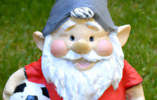 Gnome painted in a football kit