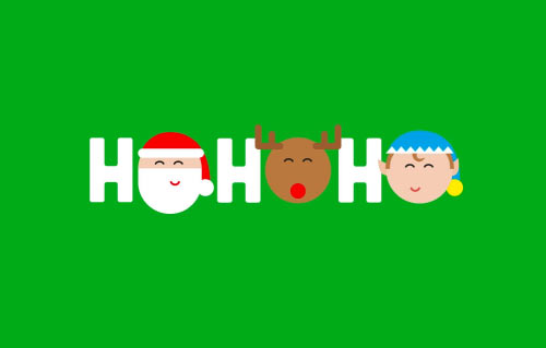 Ho Ho Ho Christmas card illustration design